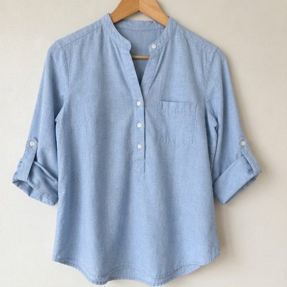 Taupe V Neck Top